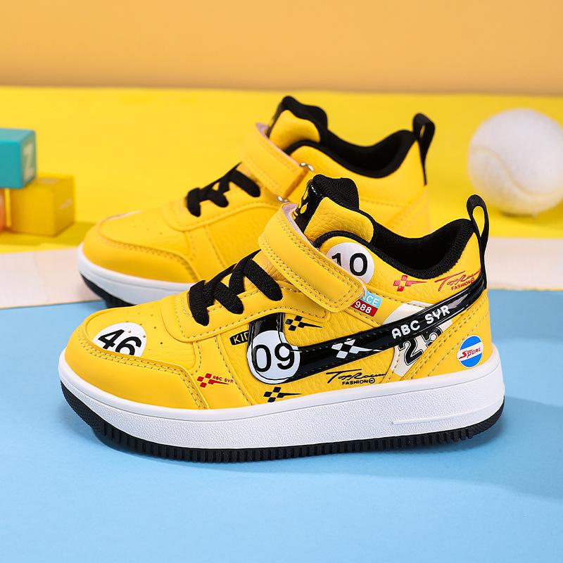 Boys and girls high-top board shoes middle-aged and older children and primary school students Velcro children's sports shoes trendy sports style casu