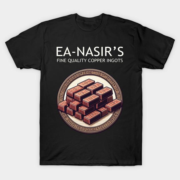 

Men Black Print T-shirt Ea Nasir S Fine Quality Copper Ingots - Bronze Age Meme - Funny History No-Cut Transfer Paper Print Cotton Tshirt S чорний