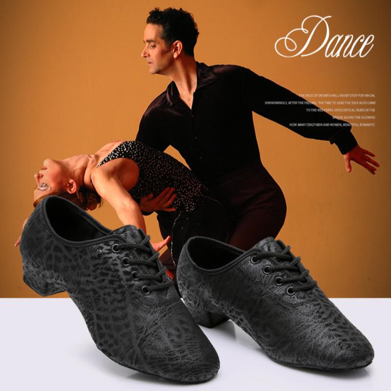 Fashion New Men's Microfiber Latin Dance Shoes BoySoft Bottom Dancing Shoes Black 3CM Tango Samba Men's Teachers' Shoes