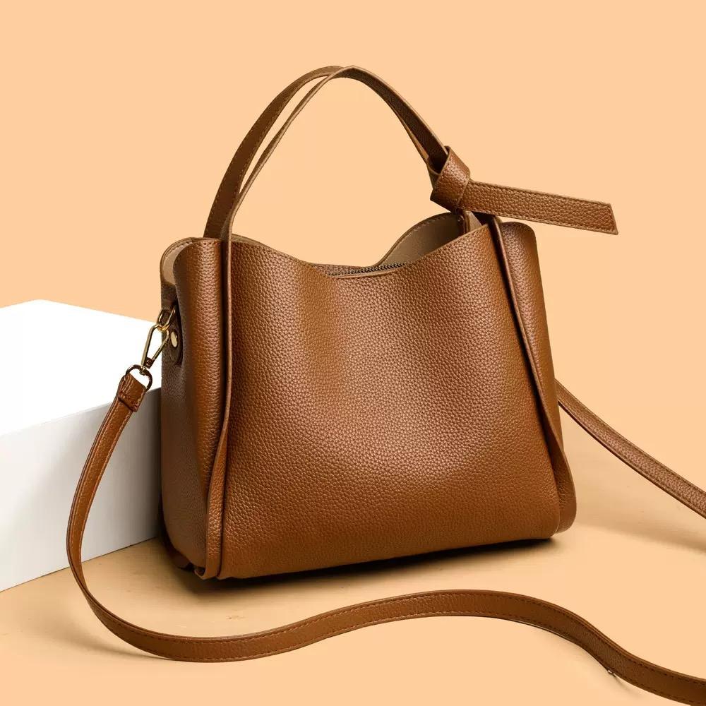 Retro Fashion Simple New Texture Large Capacity Shoulder Bag Women's Handbags Portable Messenger Bucket Bag