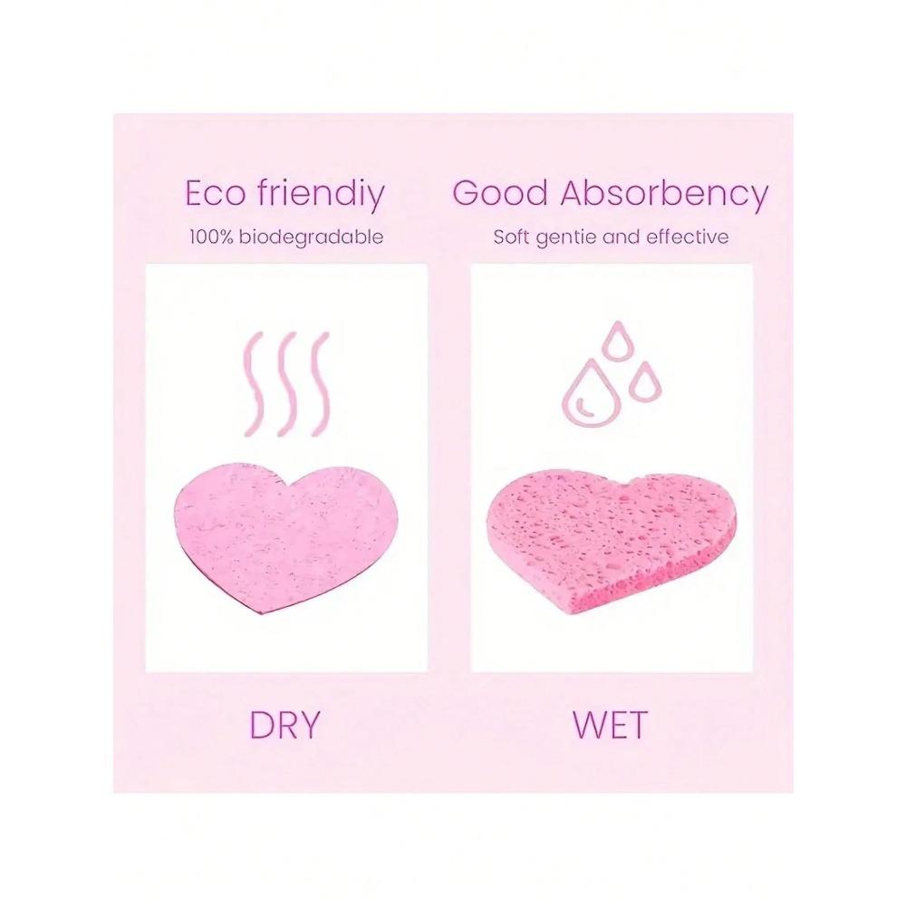 10/20/50PCS Compressed Heart-Shaped Facial Sponges Natural Wood Pulp Face Wash Puff Foaming Face Cosmetic Face for Home OrTravel