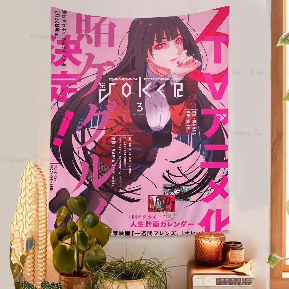 Kakegurui Jabami Yumeko Chart Tapestry Art Science Fiction Room Home Decor Cheap Hippie Wall Hanging