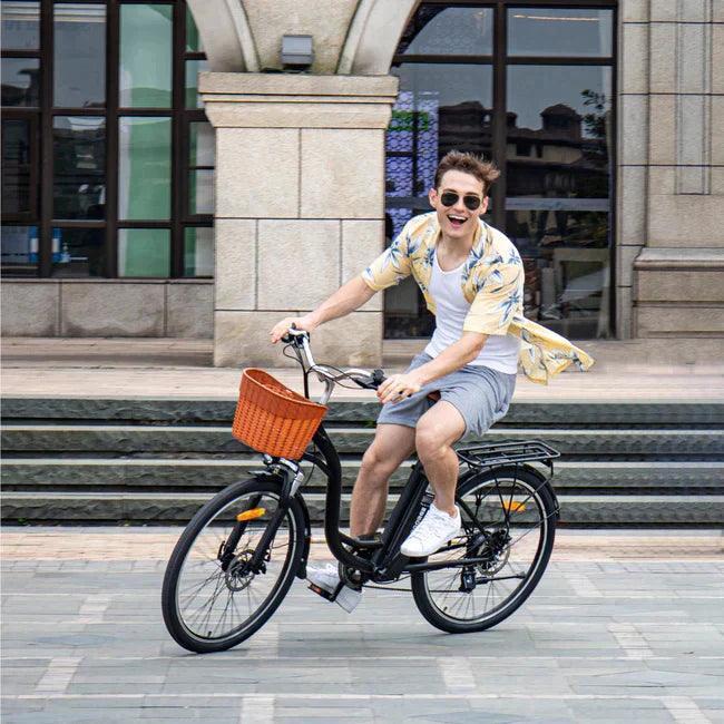 DYU C6 Electric Bike 350W Motor, 36V 12.5Ah Removable Battery, Max Range 40-70KM, 26*1.95 Inch Tires E-Bike