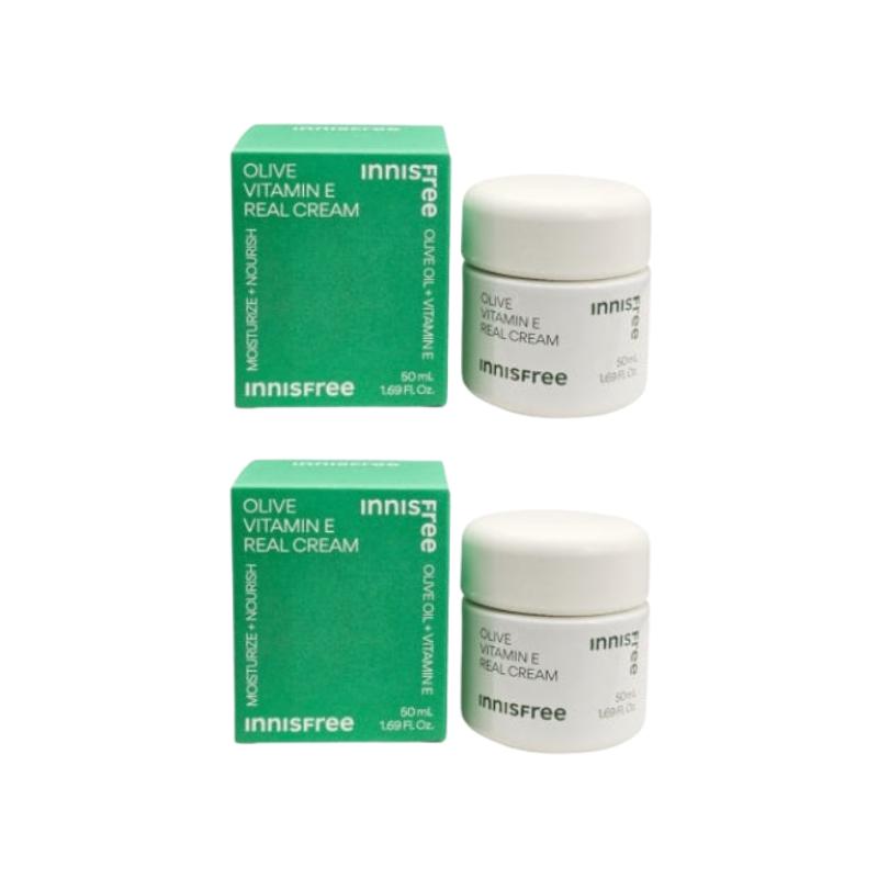 Innisfree Crème Réelle Vitamine E Olive 50ml | Crème Visage Nourrissante en Profondeur & Antioxydante à l'Huile d'Olive de Jeju