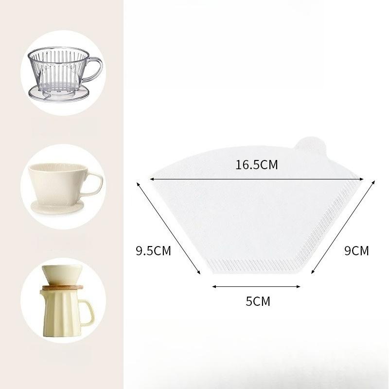 100Pcs White/Brown Kraft Paper Fan-Shaped Coffee Paper Filters for 2-4 Cups Pour Over Dripper 100pieces pack белый