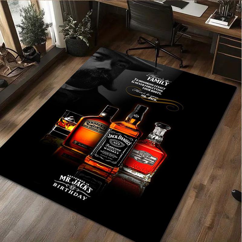 Jack Daniel's Whiskey  Carpet Office Decorative Carpet For Living Room Bedroom Door Mat Floor Rug Computer Chair Area Rug