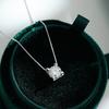 Moissanite Pendant Necklace for Women, Real 925 Silver Chain Solitaire Pendant Jewelry Gifts 1CT 2CT