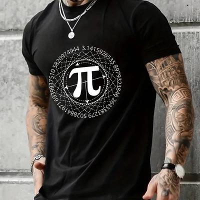 Erkek Giyim Matematik Pi Sembolü Tasarımı Erkekler için Tişörtler Kısa Kollu Tişört Unisex Kadın Tişörtleri Komik Erkek Tişörtü Giysiler Chemise