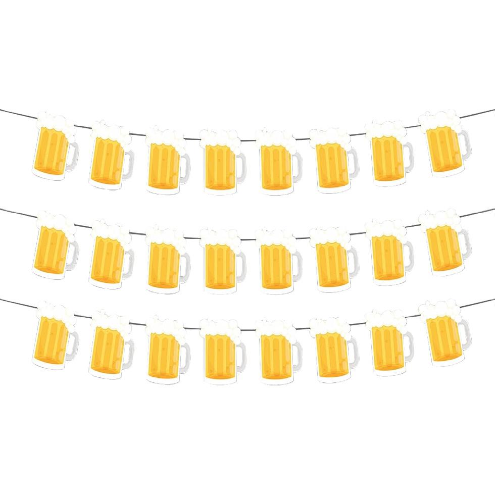 Beer Birthday Banner Beer Mug Pennant Banner for Beer Party and Birthday Wedding Party Supplies