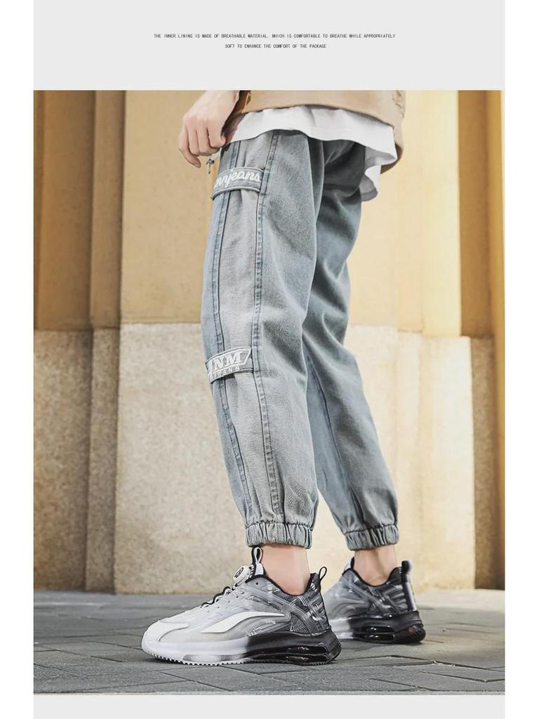 Men's Winter Double-Layer Air Cushion Shock-Absorbing Rotating Button Running Shoes - Trendy All-Match Casual Sports Footwear