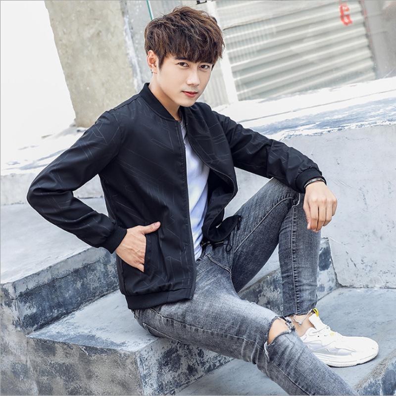 Frühling und Herbst Neue Jugend Herren Freizeitjacke Jacke Koreanische Version Stehkragen Windjacke Herren Baseballuniform Trend