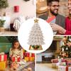 Luminous Christmas Tree Ornaments 8.5cm Resin Small Christmas Tree Figurines Home Decor With LED Light Christmas Decorations