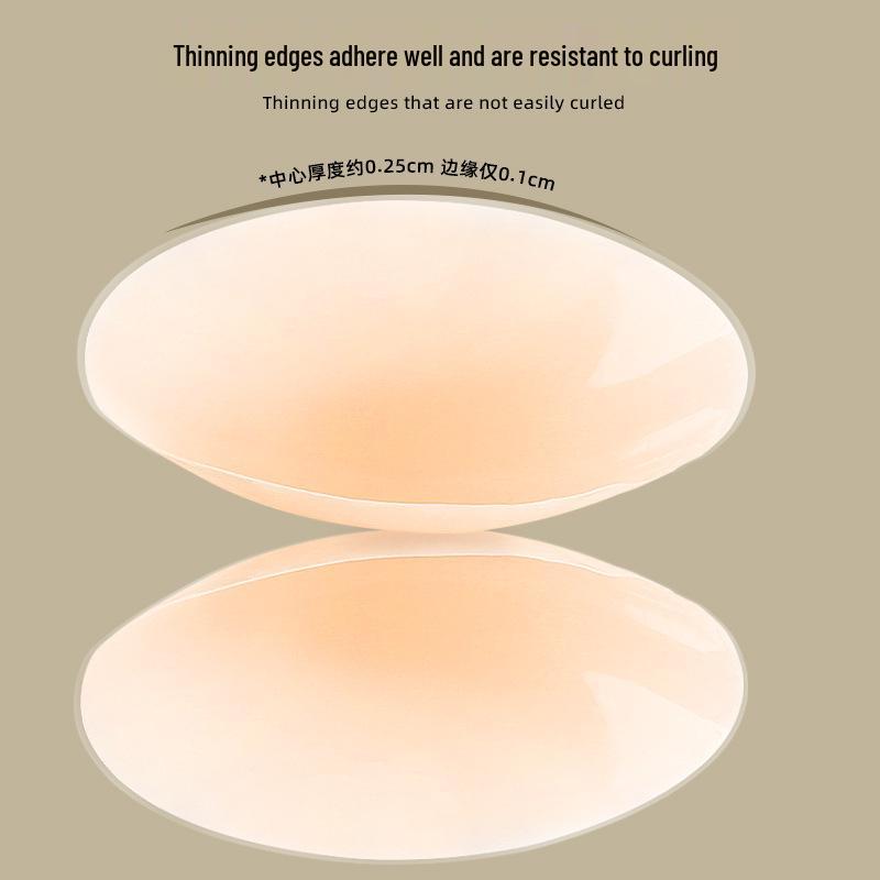 Seamless Silicone Nipple Covers: Self-Adhesive, No Glue, Invisible, Anti-Bulge, Thin Chest Stickers for One-Shoulder Tops.