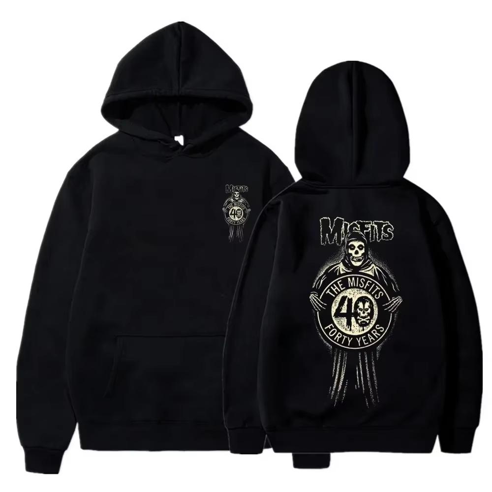 2024 Unisex Thin Cotton Pullover Hoodies Simple Casual Tops New Spring Autumn Clothes The Misfits Print Long Sleeve Hoodies