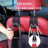 Purse Hook For Car, Thickened Leather Sturdy Metal Purse Holder For Car - Car Headrest Hangers, Bag Hooks For Car (Black - 2 Pack)