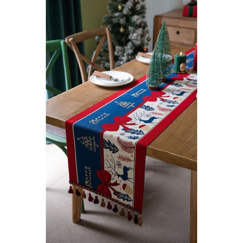 Christmas Green Table Flag Manufacturer Coffee Table Table Cloth Tablecloth Christmas Green Meal Flag Striped Tablecloth Dyed 0.35*3