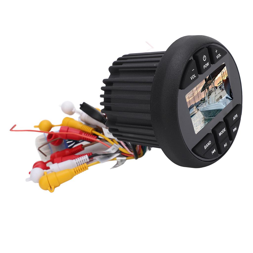 Marine Digital Media Receiver 3in TFT Screen Bluetooth IPX6 Waterproof Gauge MP3 Player for Boat Yacht RV