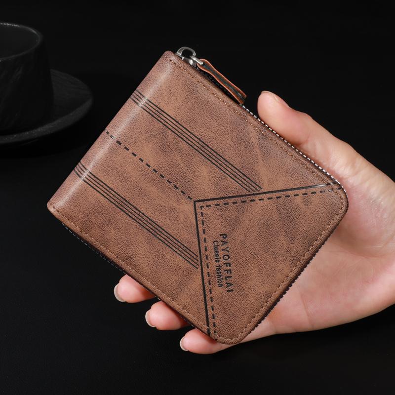 

1 шт. Новый мужской кошелек, многофункциональный кошелек на молнии, универсальный держатель для карт с несколькими отделениями, мужской рождественский подарок