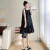 Maternity French Style Sleeveless Summer Dress - Trendy Short Skirt for Pregnant Women