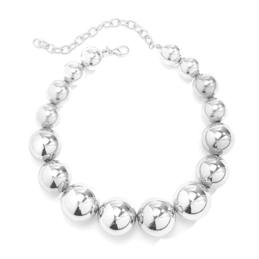 Dámský přehnaný punkový choker s velkými korálky, kovový náhrdelník, náhrdelník na klíční kost k narozeninám, vánoční šperky jako dárky