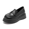 Augu Shiden Black Winter New Thick-soled Retro Matte Small Leather Shoes Velvet Jk Single Shoes