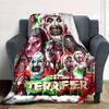 Terrifier Horror Print Flannel Blanket High Quality Warm Comfortable Cover for All Seasons Perfect for Gifts Home Decor