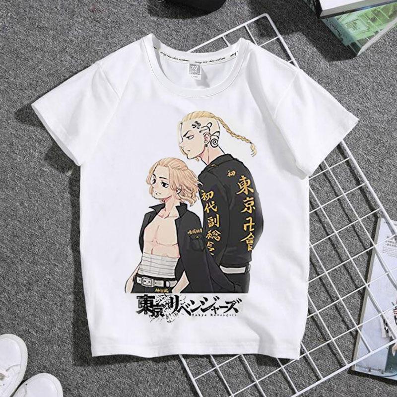 Cute Harajuku Anime Tokyo Revengers Print Children T-Shirt Summer Loose Short Sleeve White Women Tops Boy Girl Tees Men Blouses
