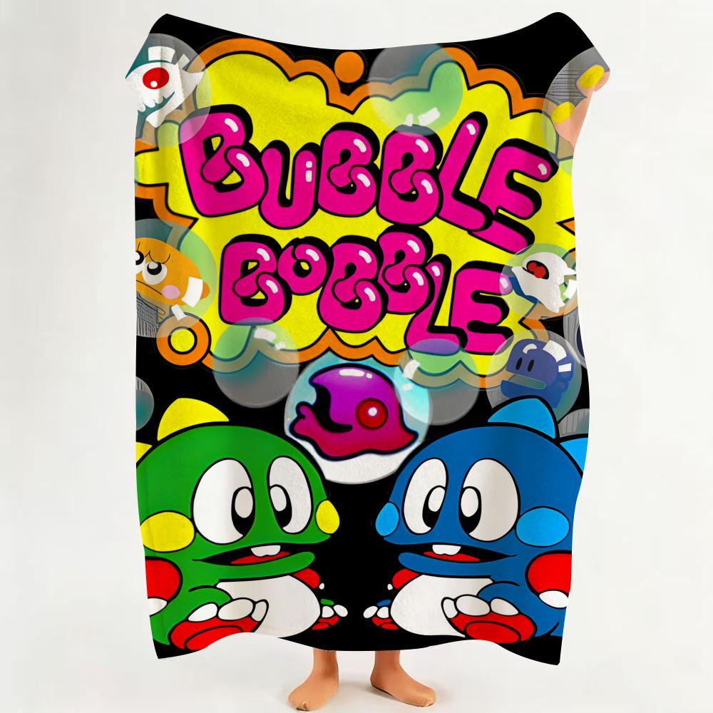Game G Game B Bubble B Bobble Throw Flannel Throw Blanket Suitable for Sofa Living Room Bedroom