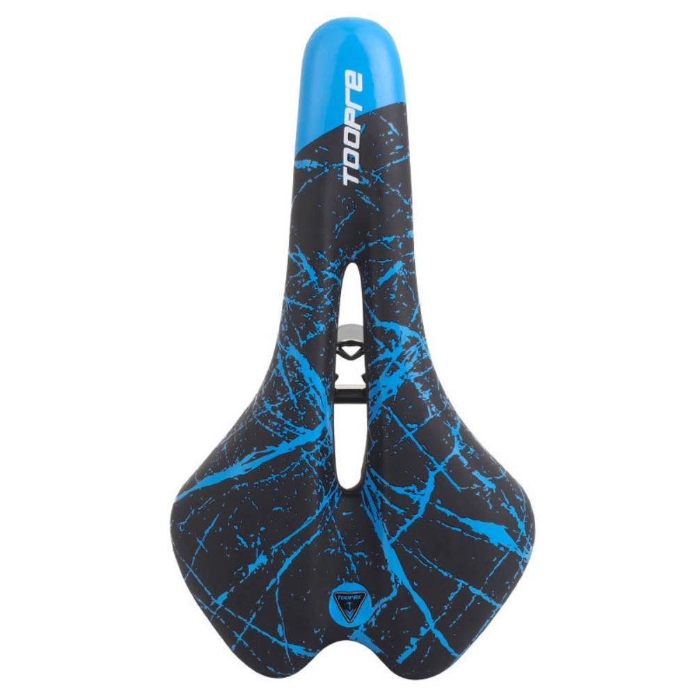 

Soft PU Leather Bicycle Saddle Comfortable Shockproof MTB Seat Graffiti Gel Filled Cycling Cushion синий