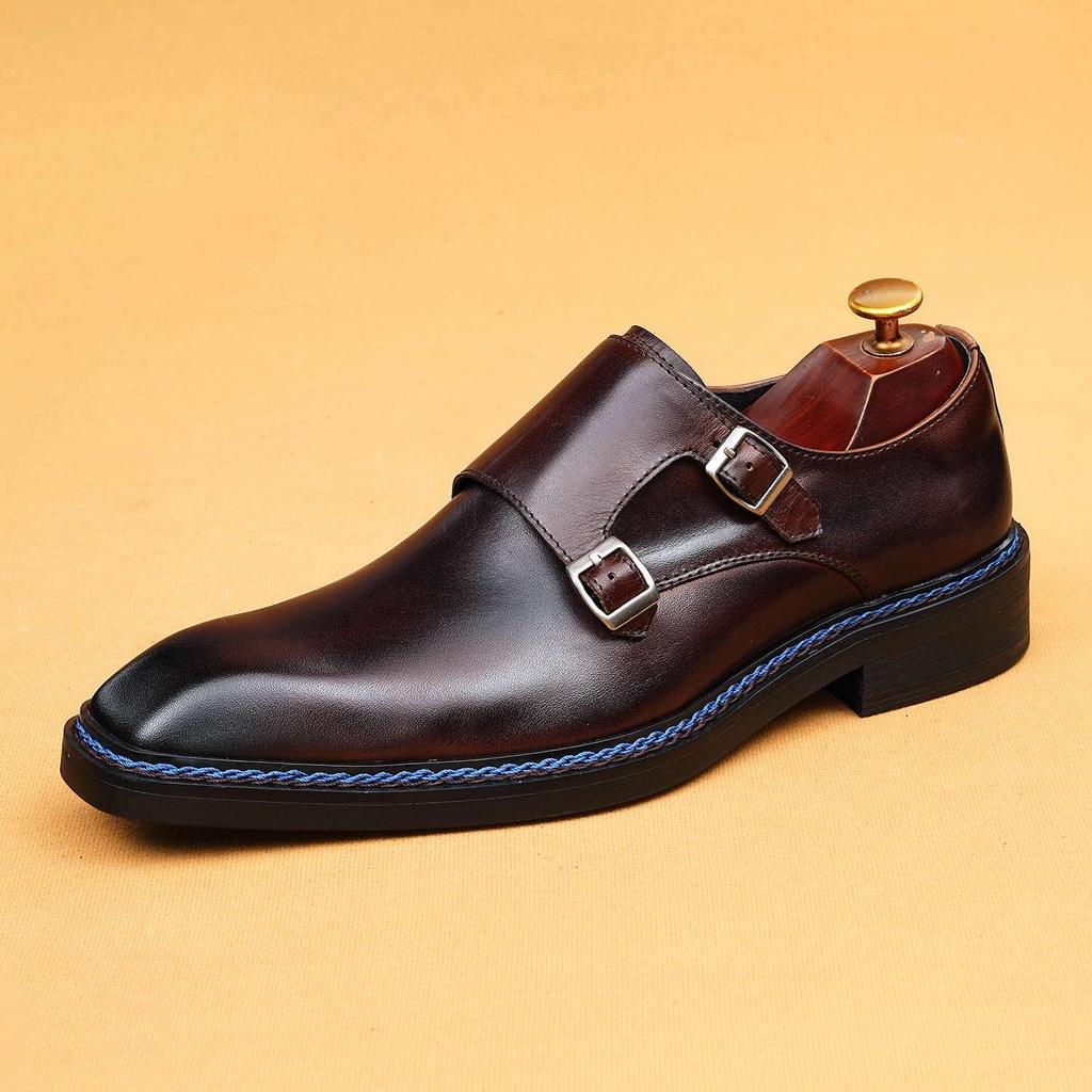 VIP Exklusiv: 2026 Herren Square Toe Monk Lederschuhe - Formeller Norweger-Welt-Stil