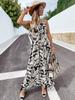 Popular Printed Bohemian Long Dress V-neck Sleeveless Suspender Dress