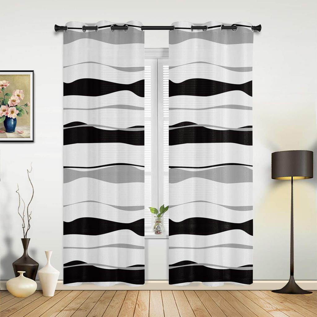 Modern Window Curtains for Living Room Vibrant Abstract Line Patterns Curtains for Child Bedroom Kitchen Decor Blinds Drapes