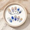 Wearing Nails Blue Flower Gradient European And American Hot Girl Manicure Fake Nails Y2K