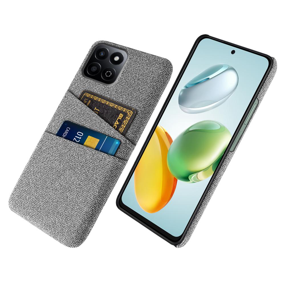 For Honor Play 60 Plus 5G Case Cloth+Hard PC Phone Cover with Dual Card Slots