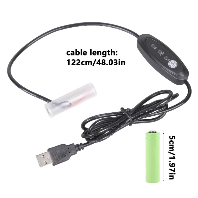 USB 5V 2A to 3V 4.5V 6V Power Supply Cable Replace 2A LR6 Batteries for Clocks Fan and Remote Controls
