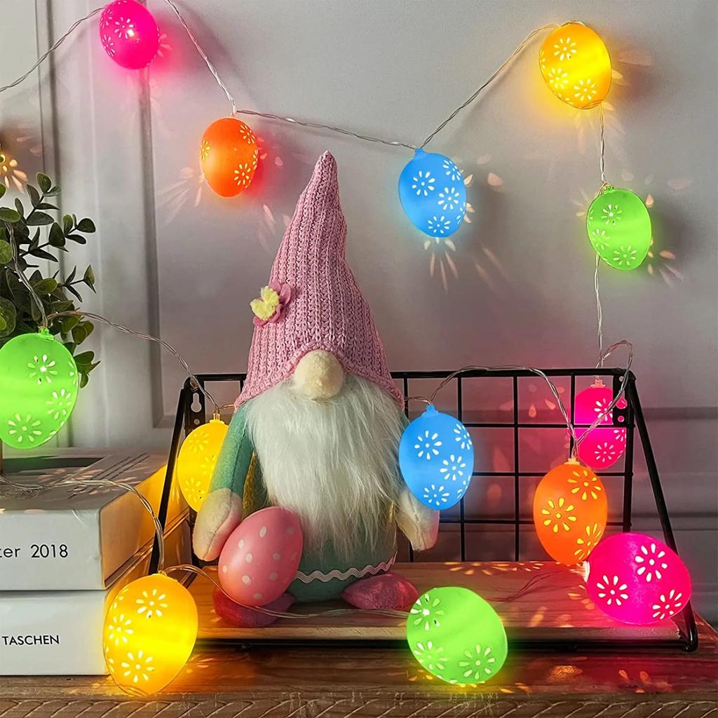 Easter Light String Led Hollow Egg Light Glowing Egg 3 Meters 20 Lights Battery Box (Long Light + Flashing)