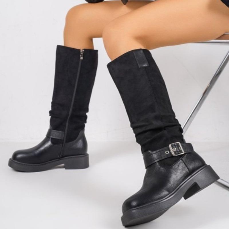 Женские ботфорты на платформе — фото 4