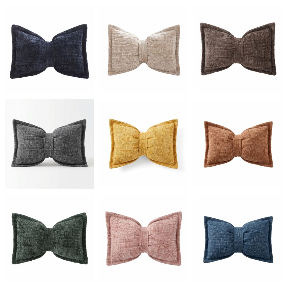Bow Pressed Edge Pillow Cases Decorative Throw Pillow Covers Cushion Covers Home Decor