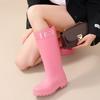 Women's extra high cm medium and big red rubber shoes wedding shoes women's shoes urban commuter water shoes sweet sa long tube rain shoes