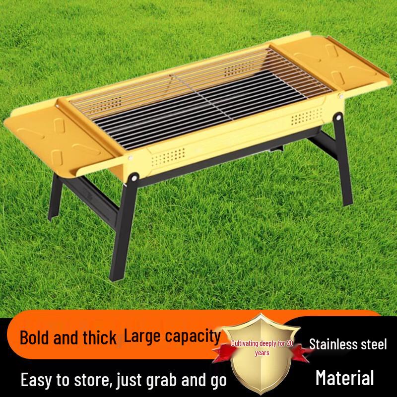 Beifu Outdoor Portable Folding BBQ Grill with Side Tables