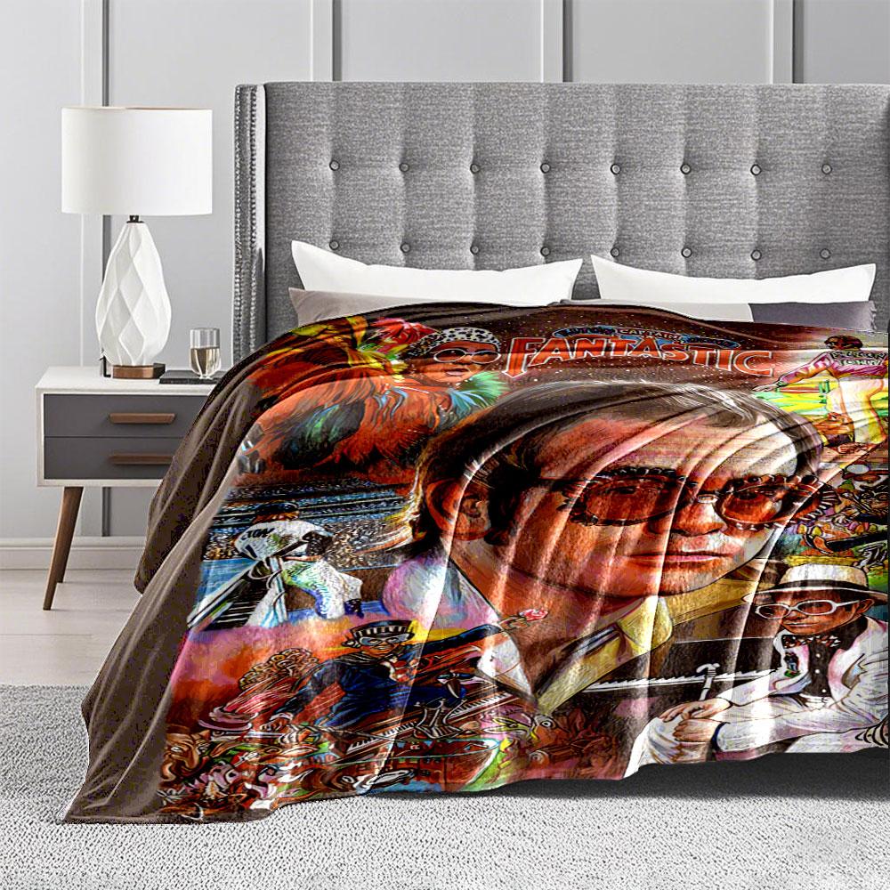 Colorful Elton John Art Blanket for All Seasons Blanket Lunch Break Throw Gift