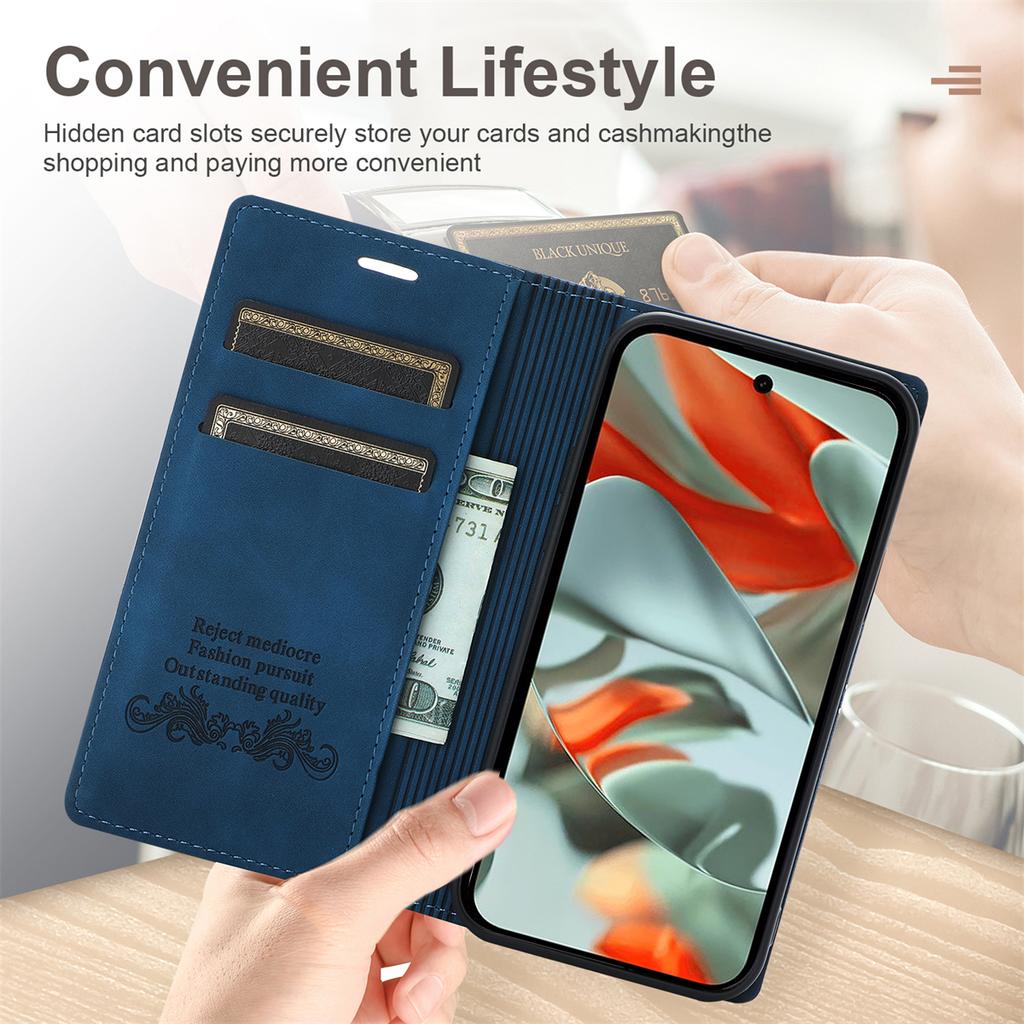 For Google Pixel 9 Pro XL Wallet Case Magnetic Closing Leather Phone Cover