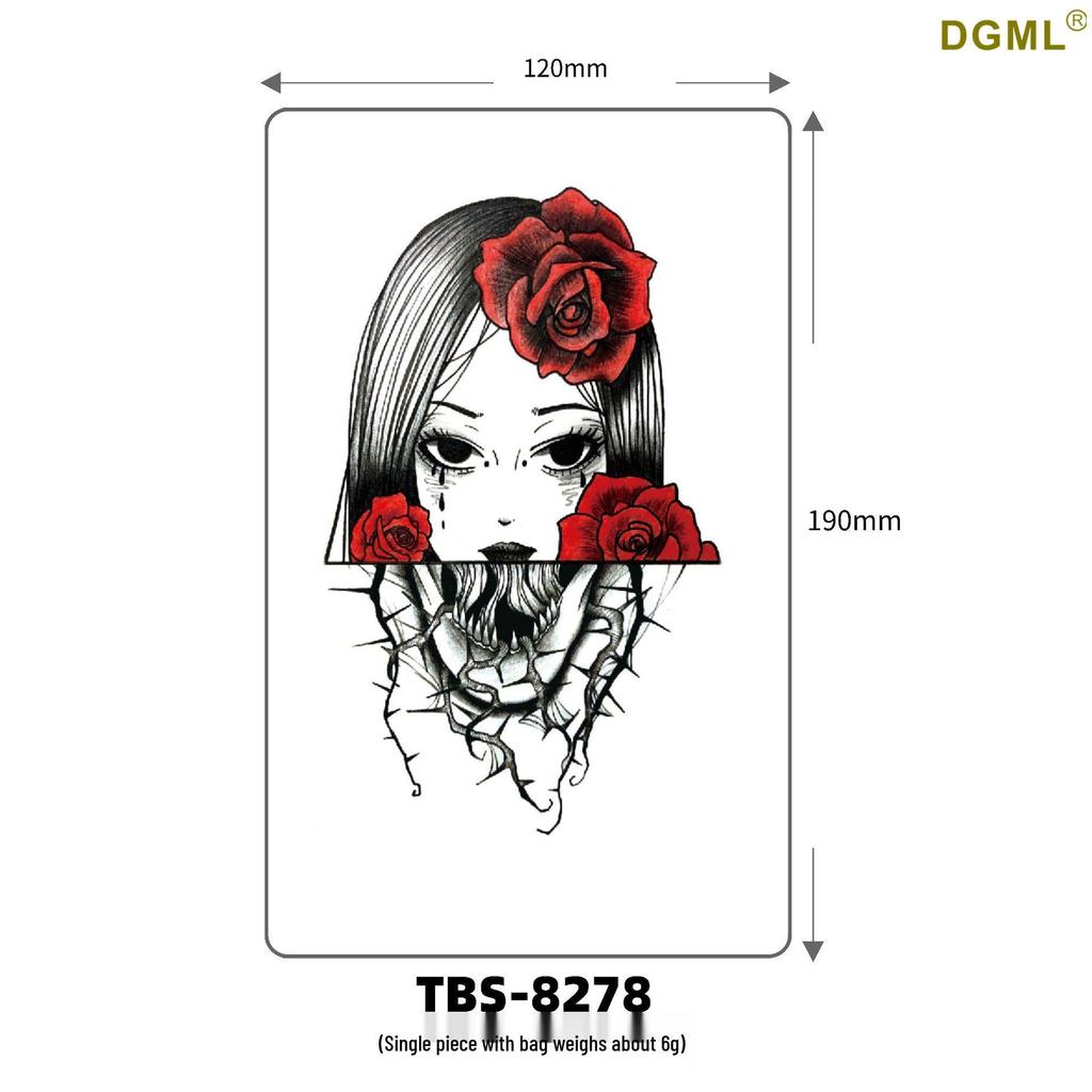 Fresh Style Waterproof Flower & Cartoon Tattoo Stickers for Arm