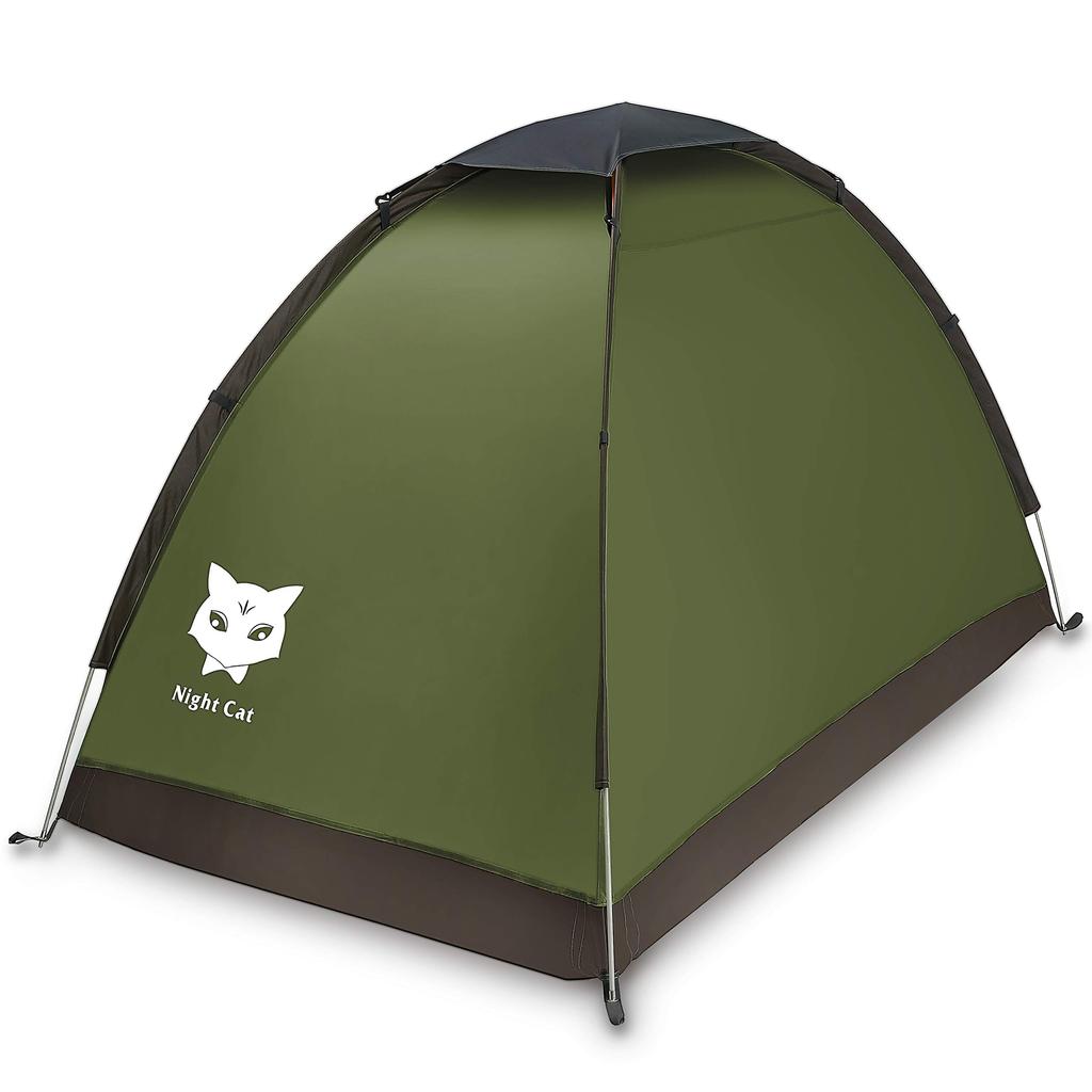 Night Cat Solo Camping Person Tent Ultra Light Portable Waterproof Disaster Prevention Climbing Water Pressure 3000mm Backpacking Bike 1/2