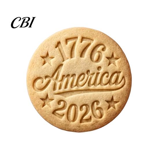 Three-dimensional Embossed Ornament 250th Anniversary Cookies with 3D Deep Texture, 1776-2026 Commemorative Decorations, Ideal Independence
