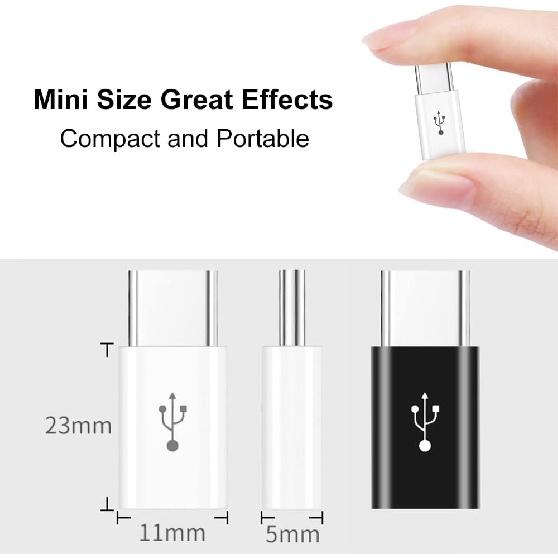 Adapter Micro USB to USB C (4 Pack), Micro-USB Female to USB-C Male OTG Adapter Compatible with Samsung Galaxy, LG, Huawei, Type-C Phones, Tablets