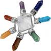 Rockcloud Pyramid & 7 Chakra Points Energy Generator,Reiki Healing Crystal Stone,Rock Quartz