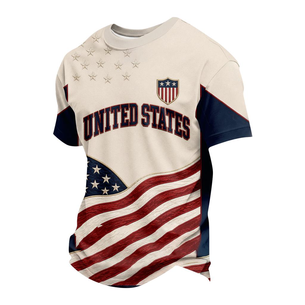 T-shirt Casual da Uomo con Stampa Calcio per Sport e Uso Quotidiano