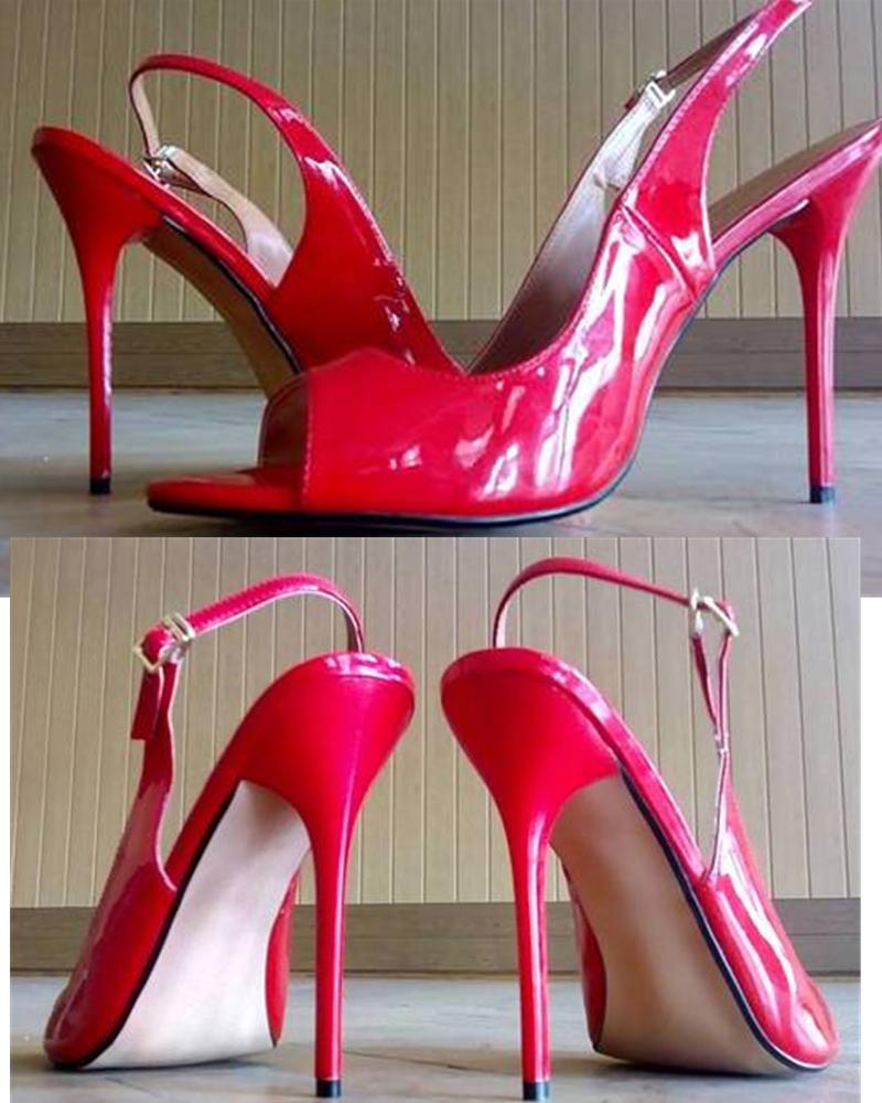 Peep Toe Summer Sandals Women Shoes 2025 Elegant Large Size Black Red High Heels 13cm Mules Sling Sexy Wedding Party Shoes Lady