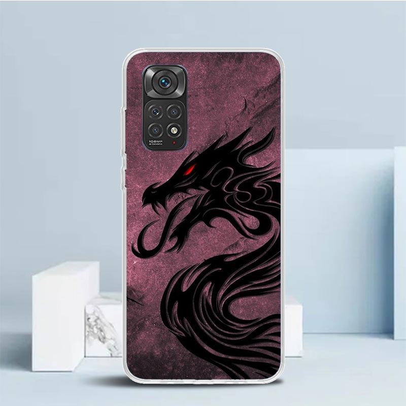 Japanese Dark Dragon Tattoo Phone Case For Xiaomi Redmi Note 15 14 14S 13 12S 12 Pro Plus 11S 11 11T 11E 10S 10 + Soft TPU Back